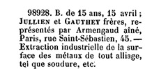 Earliest patent listing the original name of the company from 15 April 1873
